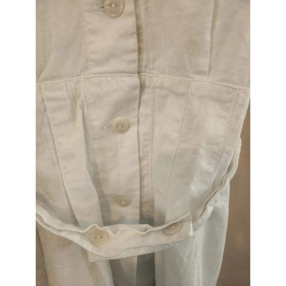 Vintage Hartley Garment Company Dress White Size 12 Button Up Belted Uniform